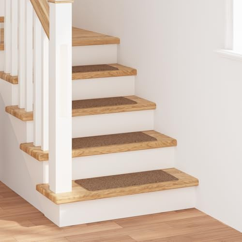 KTHLBRH Helle Gelbe Anti-Rutsch Treppenmatte 25x60 cm, Rechteckige Stufenmatte aus Fleckenresistentem Polyester, Moderne Texturierte Oberfläche für Innenbereich, Sicherheitsmatte