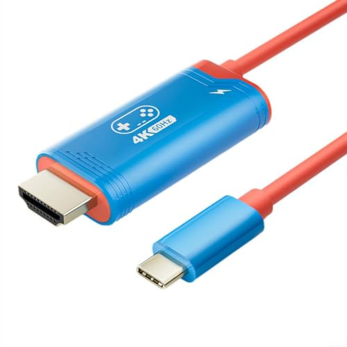 Wodsty Bildschirm Projektionskabel für Nintendo Switch 2, 2 Meter Adapterkabel mit HD für auflösung, Schwarz(4K60HZ blue)