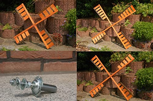 Deko-Shop-Hannusch Ersatzteile für Windmühlen, wahlweise Windmühlenflügel oder Kugellager | Flügellängen 67cm bis 100cm, Spannweite:67 cm mit Kugellager