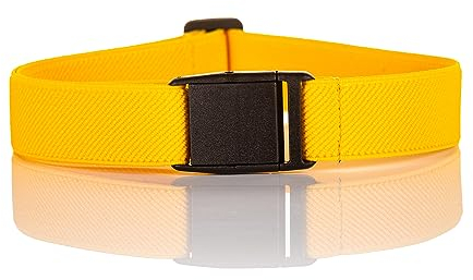 Olata Elastischer Kinder-Gürtel mit Kunststoffschnalle – Vollständig Verstellbar für 1-15 Jahre. Gelb (1-6 Jahre)