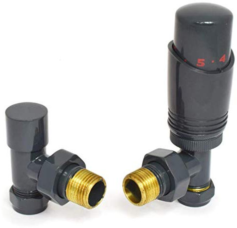Delta Angled TRV Anthracite Thermostatic Radiator Valve