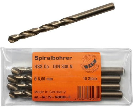 Dönges HSS-Spiralbohrer Co 5%, Ø 5,0 mm (HSS Spiralbohrer Metallbohrer Kobaltbohrer)