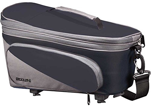 Racktime Tasche Talis Plus inkl. Snapit Adapter schwarz/grau + Flicken - Fahrrad-Gepäcktasche