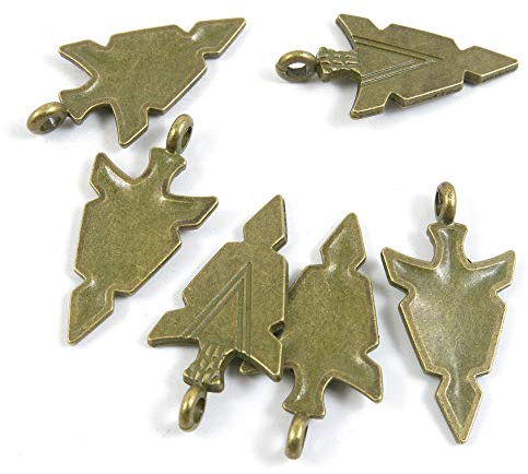 Schmuckanhänger X1GU8X, Antik-Bronze-Ton, Pfeilspitze, Pfeilspitze, Kunst, Basteln, Perlen, 320 Stück