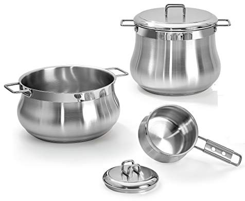 Barazzoni Tummy Batteria 5 pezzi, acciaio inox 18/10, Made in Italy