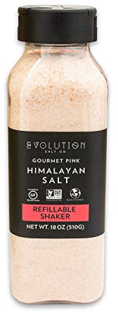 Evolution Salt Gourmet Pink Himalayan Salt (Shaker 18oz, Fine Grind)