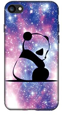 DiaryTown Case Kompatibel mit iPhone SE 2022 5G / iPhone 8/7 Hülle, Ultra Dünn Silikon Stoßfest Schutzhülle mit Tier Muster Motiv Handyhülle iPhone SE 2020 Weich TPU Schwarz Cover, Panda