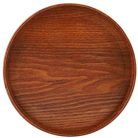 Tablett Holz Rund, 8 Zoll Serviertablett Holzteller Kreis Tablett für Obst Bonbons Tee Kaffee, Serviertablett für Café, Bar, Restaurant (21cm)
