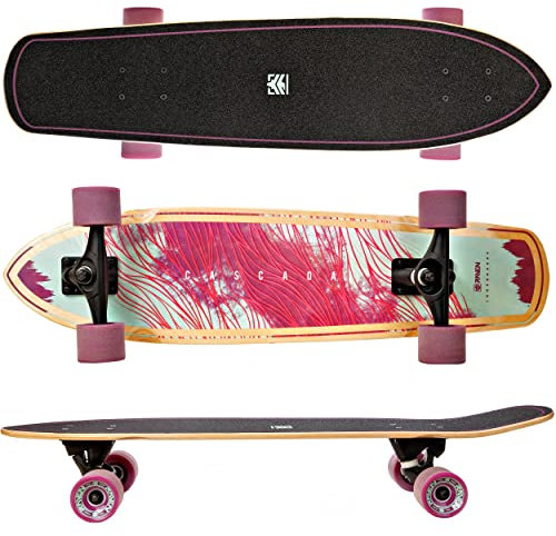 RAVEN Longboard Skateboard für Kinder Erwachsene Jungen Mädchen | Aluminium Trucks | PU Räder | ABEC-9 Chrome Kugellager | (Cascada)