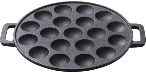 SKOTTSBERG Gusseisen Poffertjespfanne - Ø 24 cm – vorgebrannt & PFAS‑frei, robust & hitzebeständig, für Induktion, Gas, Ceran,Ofen & Grill