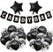 Candy Bar Dekoration Zubehör Schwarz Luftballons Candybar Girlande Banner Schwarz Candybar Papier Banner Dekoration Schwarz ballons für Hochzeit Party Weihnachten Geburtstag Decor