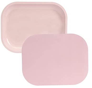 HOKirin Pink Small Metal Tray with Soft PVC Magnetic Lid,7x5.5x0.6
