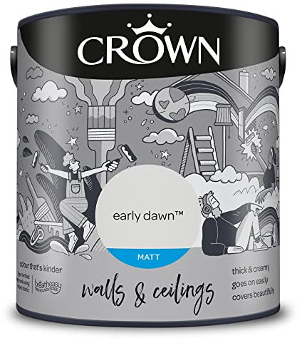 CROWN 2.5L Breatheasy MATT Emulsion Paint for Walls & Ceilings - EARLY DAWN