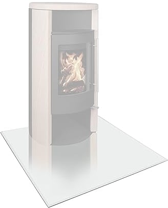 EWO Funkenschutzplatte - Glasplatte für Kaminöfen in Rechteck-Form (120 x 100 x 0,8 cm) - Bodenplatte als Kamin Funkenschutz mit ESG-Sicherheitsglas - Kaminplatte Boden-Schutzglas
