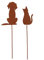 UNUS Gartenstecker Rost Hund und Katze im 2er Set