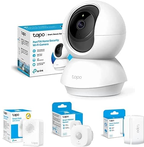 TP-Link Bundle of Tapo Cámara C210 Wi-Fi Interior 3 MP (2K) + Tapo H100 Smart Hub + Tapo T100, Detector de Movimiento WiFi + Tapo T110, Sensor de Contacto Inteligente
