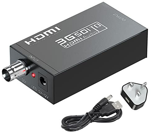 Convertidor SDI a HDMI, 1080p HD-SDI / 3G-SDI/SD-SDI a HDMI convertidor de audio de video, adaptador BNC a HDMI para proyector de monitor de cámara SDI