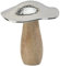 Serene Spaces Living Kleiner Pilz Tischdekoration, 14 cm Holz und gehämmertes silbernes Metall Pilz Skulptur Dekor Holzfigur für Wohnkultur, Tisch, Büro, Regal, Raumdekoration