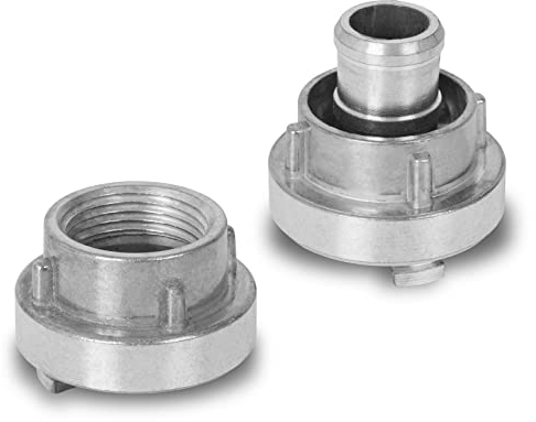 EBERTH 1 Accouplement Storz Raccord Pompier, Storz D, Set, 2 Pièces, Raccord de Tuyau 1 Pouce, Diamètre du Filetage Intérieur 33mm, Diamètre Extérieur de l'embout de Tuyau 25mm, Aluminium