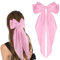 WLLHYF Haarspangen mit großer Schleife, langer Schwanz, französisches Band, Haarnadeln, weiche, seidige Satin-Haarspange, 90er-Jahre-Schleife, Clips für Party, Frauen und Mädchen (Rosa)