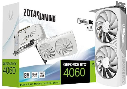 Zotac Gaming GeForce RTX 4060 8GB Twin Edge OC White Edition DLSS 3 8GB GDDR6 128-bit 17 Gbps PCIE 4.0 Compact Gaming Graphics Card, ZT-D40600Q-10M