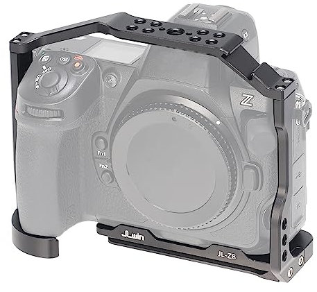 FOTGA Camera Cage for Nikon Z8 Mirrorless Camera, Aluminium Video Stabilizer Rig with Cold Shoe, 1/4 Screw Mouting, 3/8-16 Locating Pins for Arri Grip, Quick Release Plate for Arca-Swiss Tripod