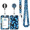 Vicloon Lanyard con Porta Badge, Porta Badge Retrattile, Bobina Clip Rigido, Cordino Stampato con Porta Badge Verticale Per Identificativi, Chiavi, Fotocamera, Telefono Cellulare (Farfalla)