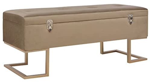 ZQQLVOO Couch hocker Badhocker mit Stauraum Bettbank Hocker mit Stauraum Flur Möbel Bank mit Staufach 105 cm Beige Samt