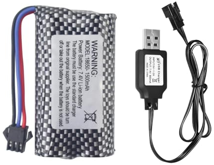 1PCS 7.4V 1500mAh SM-3P Stecker Batterie mit USB Ladekabel für DE43 DE60 RC Racing Fernbedienung Auto Batterie 1575 Kipper LKW Engineering Auto Spielzeug Auto Batterie
