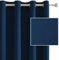 Ystyle Lot De 2 Rideau Occultant, 140x240 CM, Rideau Thermique Isolant Anti Froid et Chaleur À Oeillets, Isolation Lumiere Anti UV Decoration pour Maison Chambre Salon Intérieurs, Blu Scuro