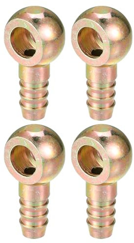 Hihaha Banjo-Bolzen Schlauchstutzenadapter/Innenbremskraftstoffleitung Adapter für Auto Motorrad/Langlebiges Metall 14mm ID 14mm OD / 4 Stück Bronze Ton
