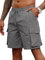 Halfword Pantaloncini Uomo Cargo Corti Casual Shorts Tasche Cotone Coulisse Estivi Grigio XL