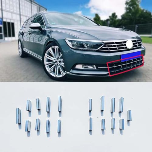 CJGYP Auto verchromter heller Streifen am vorderen Kühlergrill, für VW Passat B8 2015–2019, helles Streifen-Dekorationszubehör,B