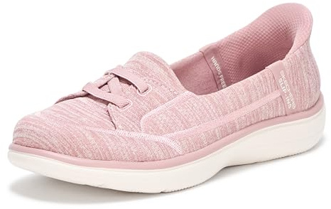 Skechers Zapatos sin cordones para mujer: mocasines planos flexibles para llevar, Rosa (Blush), 39.5 EU