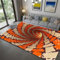 Balkon Teppich Geometrischer Fantasy-Teppich im Trap-Stil für das Wohnzimmer Jugendzimmer orange Farbe XXL Klein 120X160CM