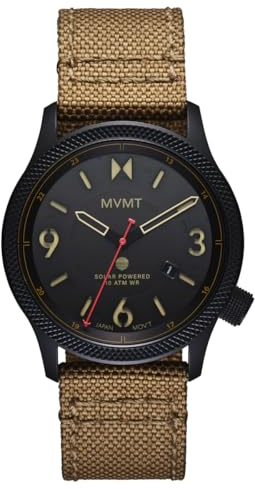 MVMT Herren Field II – Solar wiederaufladbare Sportuhr – wasserdicht 10 ATM / 100 Meter – 41 mm, Zedernbraun, Field II