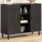 Chaduof Beistellschrank Schwarz 90x33x75 cm Massivholz Mango, Schrank Klein, Flurschrank, Kommode, Vorratsschrank, Flurschrank, Badezimmerschrank, Kleinmöbel - 356847