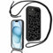 Xylota Handyband für iPhone 15 6,1'' Hülle mit Band, Silikon Aesthetic Muster Design Handyhülle mit Kette Kordel Schlüsselband, Stoßfeste Mädchen Schutzhülle für iPhone 15 zum Umhängen,Leopard