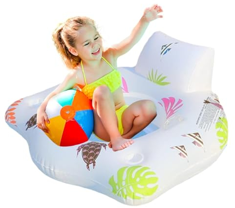 Gonflables de piscine pour adultes – Canapé de piscine flottant, chaise flottante, flotteur d'eau | Gonflables de piscine à énergie solaire avec poignées porte-gobelets, gonflables de piscine lumineux