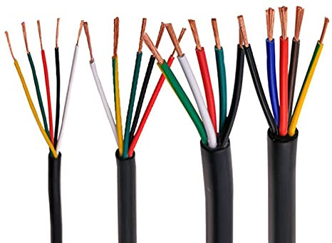 Wire,Electric Cable Black Cable 20AWG 0.5MM 2 Core 3 Core 4 Core 5 Core 6 Core 7 Core 8 Core 10 Core 12 Core 16 Core 20 Control Signal Wire(5 cores 5 meters)