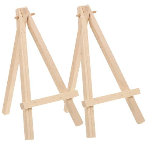 Zerodeko 2piezas Soporte De Mesa Plegable Mini Caballete De Madera Trípode Para Exhibición De Tarjetas Fotos y Pequeñas Obras De Arte Hogar Oficina y Eventos