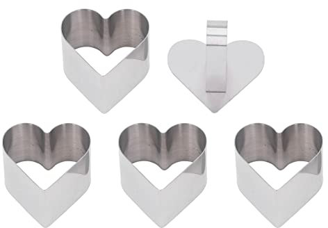Aladeno 4Pcs Cake Cutter Stainless Steel Cookie Cutters Multifunction Biscuit Cutter DIY Cookie Cutter Biscuit Cutters for Baking with Lid for Cakes Cookie (Heart Shaped)