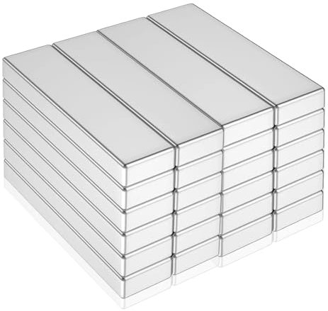 24 Stück Magnet Stark Klein, 30x10x3mm Neodym Magnete für Magnettafel, Klebend Platten für Küchenschrank, Büro, Whiteboard