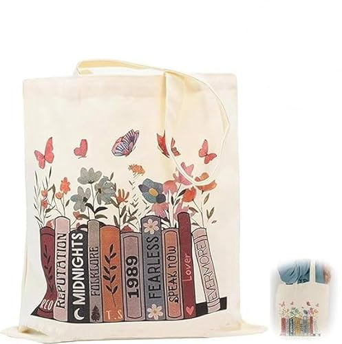 VIDSTW The Tote Bag Album Tote Bag Aesthetic für Musikliebhaber Women's Totes mit Schulterriemen Tragetasche Shopping Bag für Einkaufen, Reisen, Feiern