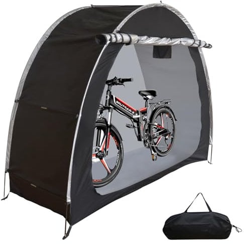 Bicycle Storage Tent Garden Bike Shelter Equipment Cover Shed Outdoor Black Moped Scooter Waterproof Zipper Door Resistant UV Silver Mobility Lawnmower Protective Protector Large