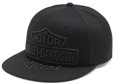 Oversized Bar & Shield Panhead Fitted Cap Harley Black Schirmmütze