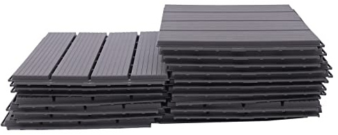 Kunststoff Terrassenfliesen,30x30cm Grau 22 Stück wasserdicht rutschfest DIY für Balkon Garten Terrasse Bodenfliesen Outdoor Stecksystem einfach verlegen Innenbereich Pflaster