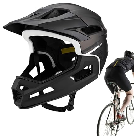 Tisujune Full Face Bike Helmet,Lightweight Cycling Helmet | Shock Absorption Adjustable Cycling Protective Head Gear for Riders Professionals Beginners Adults Bikers