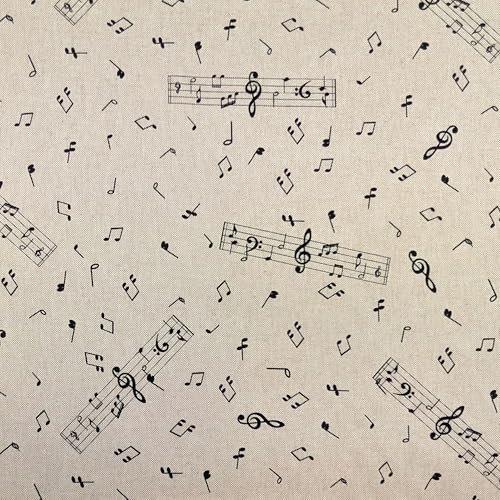 Panini Tessuti, Stoff Panama Musiknoten, Meterware, feste Breite 140 cm; 1 Menge = 50 cm; 2 Stück = 100 cm – Möbel, Stühle, Sofas, DIY