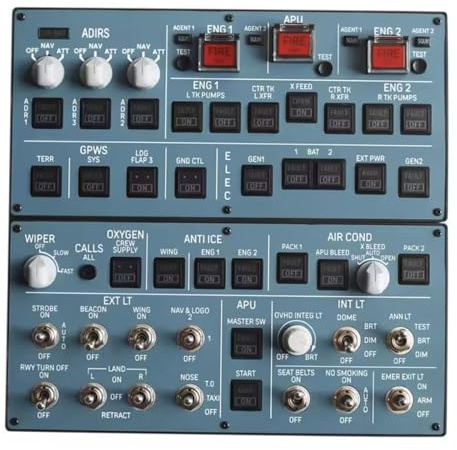Benshuuk QMOVH-A Top+Bottom Panel for Mini Airbus Flight Game Simulator Compatible with MSFS 2020 2024/X-Plane 11/12-FENIX A319/A320/A321 (Top and Bottom Panel)